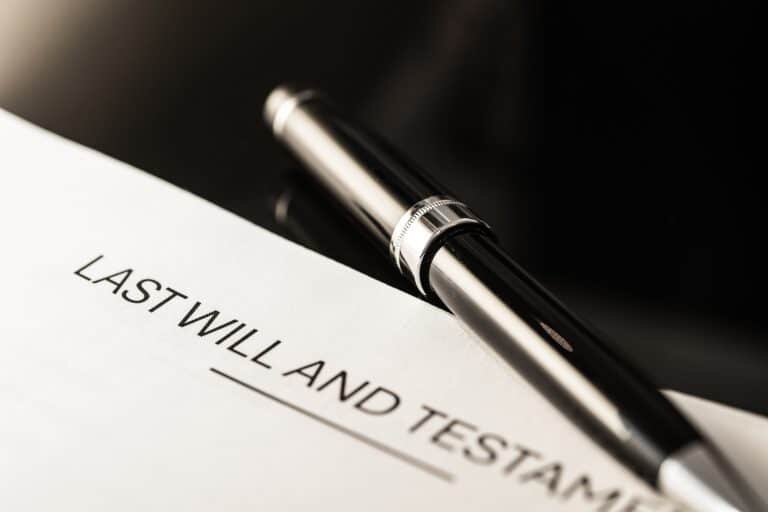 Formal Last Will and Testament Document Close-Up with Luxurious Pen Essential Legal Paperwork for Estate Planning and Asset Distribution
